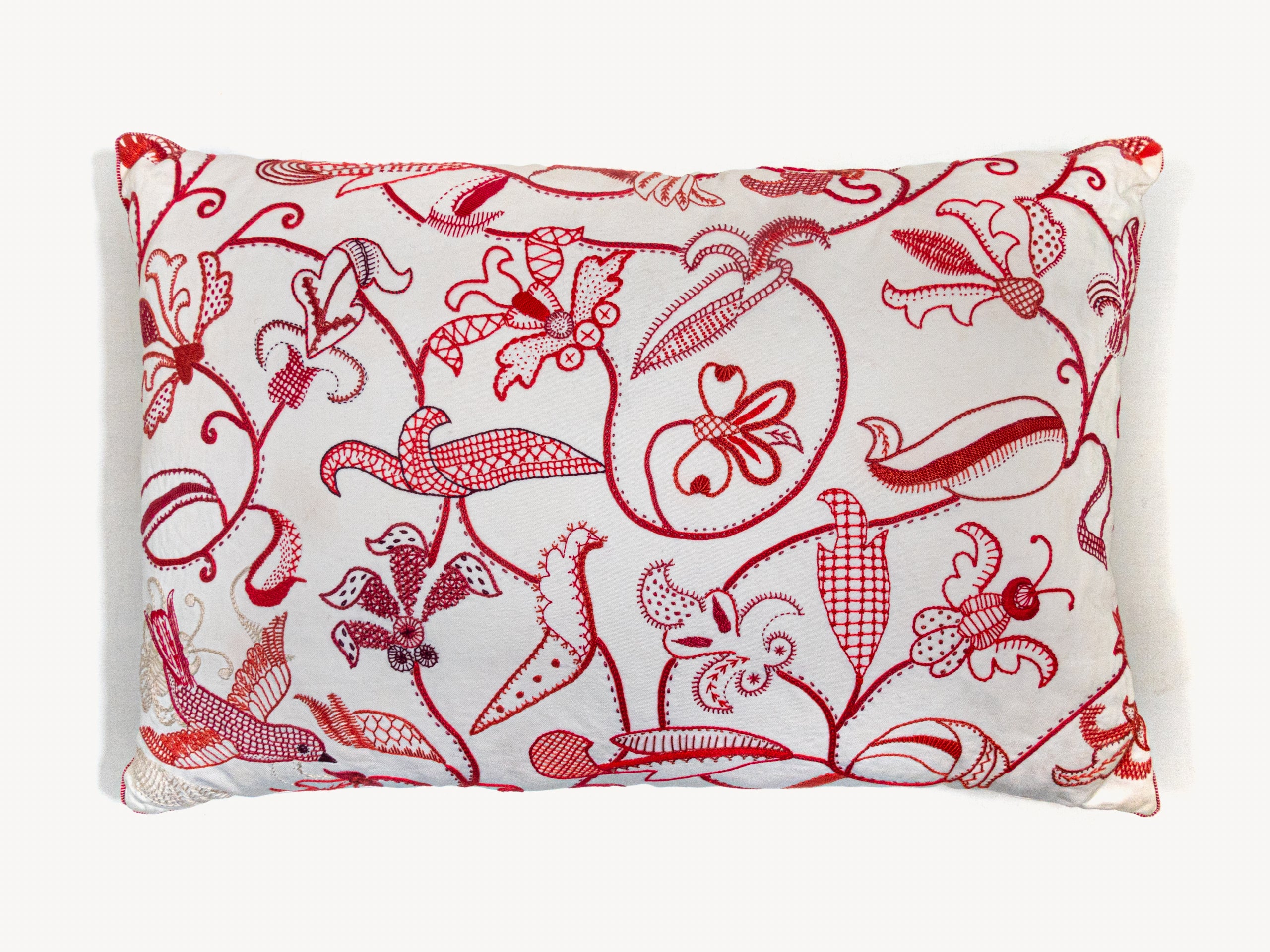 Mrs Sew & So Red Jacobean Bird Needlework Design